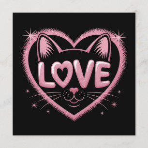 Invitación Amor de gato brillante