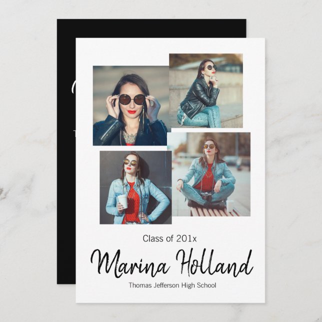 Invitación Amor de la graduación (Anverso / Reverso)