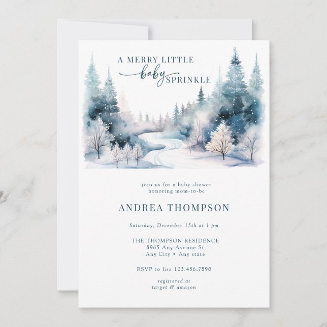 Invitación Amor de la nieve | Baby Shower invernal (Anverso)
