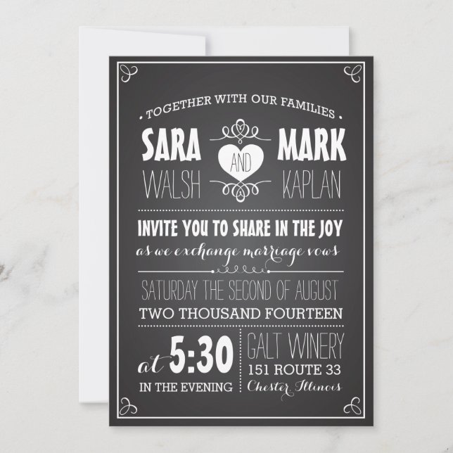Invitación Amor de la pizarra (Anverso)