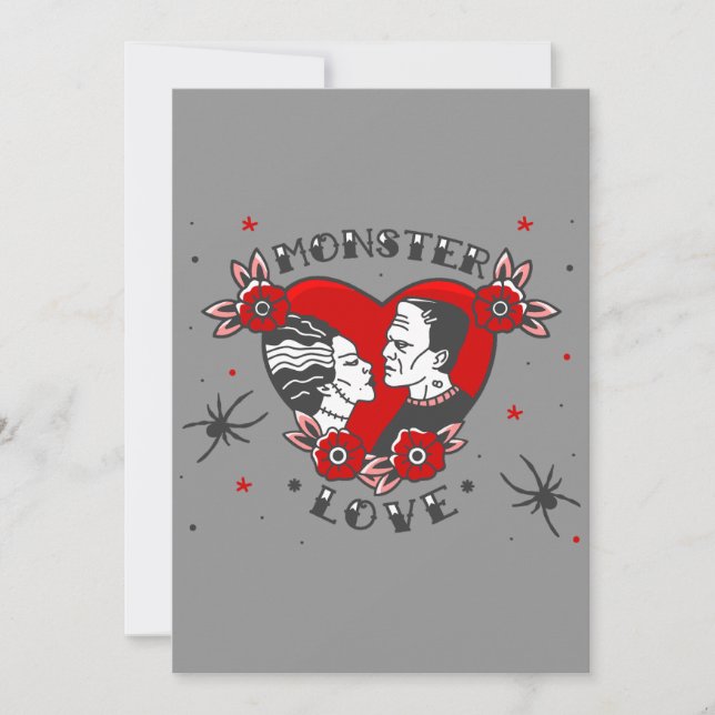 Invitación amor de monstruo rockabilly frankenstein san valen (Anverso)