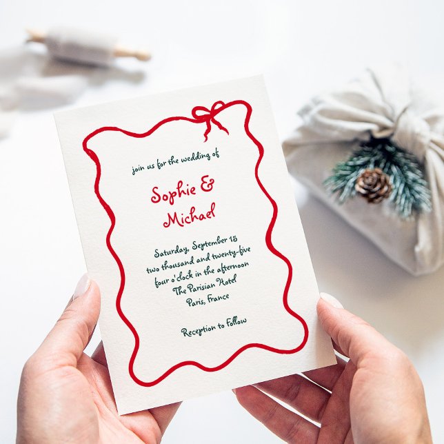 Invitación Amor de vacaciones | Boda de Bow francés ilustrado (Subido por el creador)