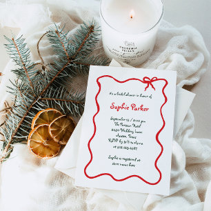 Invitación Amor de vacaciones   Wavy Illustrated Bow Bridal S