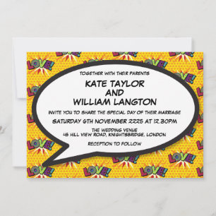 Invitación Amor divertido de diseñador moderno cómic boda
