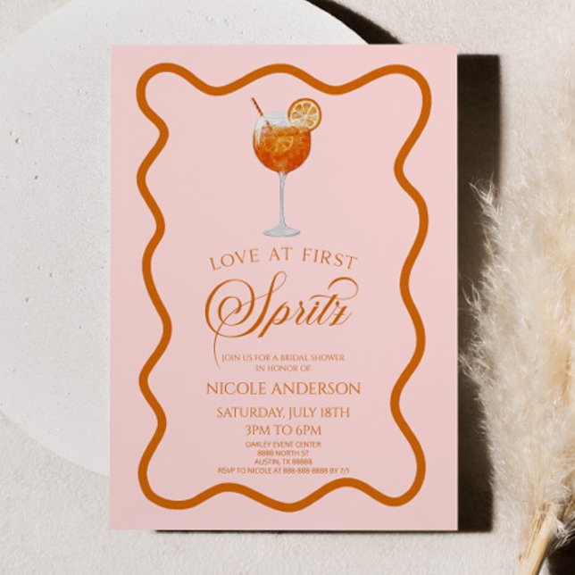 Invitación Amor Elegante En La Primera Ducha Bridal Spritz (Subido por el creador)