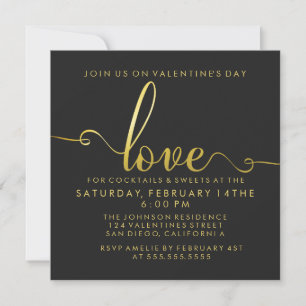 Invitación "Amor" Elegante Fiesta Día de San Valentín