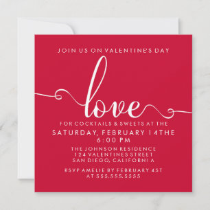 Invitación "Amor" Elegante Fiesta Día de San Valentín