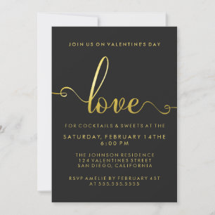 Invitación "Amor" Elegante Fiesta Día de San Valentín