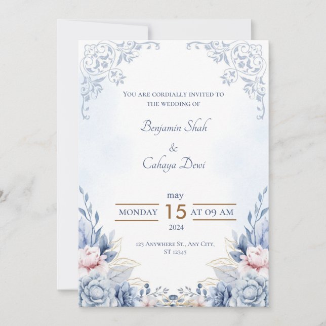 Invitación Amor elegante: Nuestra celebración Boda (Anverso)