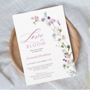 Invitación Amor En Bloom Flor Floral Floral Ducha De Novias