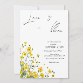 Invitación Amor En Bloom Floral Amarilla Ducha De Novias