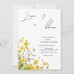 Invitación Amor En Bloom Floral Amarilla Ducha De Novias
