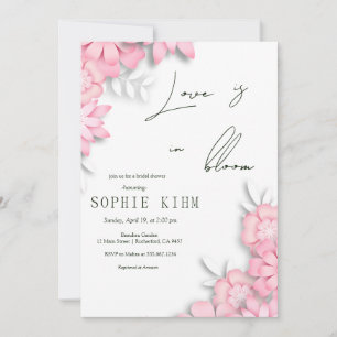 Invitación Amor En Bloom Floral Rosa Ducha De Novias