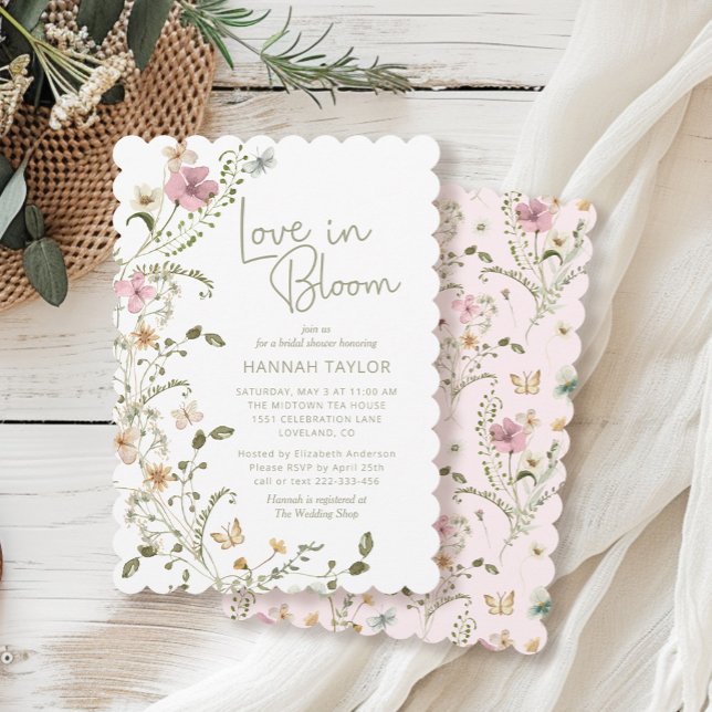 Invitación Amor En Bloom Floral Rosa Ducha De Novias (Subido por el creador)