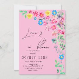 Invitación Amor En Bloom Floral Rosa Ducha De Novias