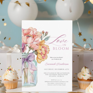 Invitación Amor En Bloom Mason Jar Floral Bridal Shower