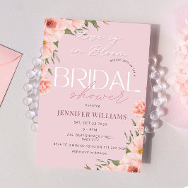 Invitación Amor En Bloom Rubor Floral Rosa Ducha De Novias