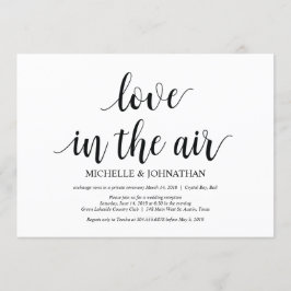 Invitación Amor en el aire, Boda Elopement Invita