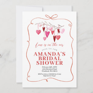 Invitación Amor en el aire Bridal Shower Valetín caprichoso