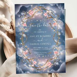 Invitación Amor en el aire Sparkly Floral Salven la fecha