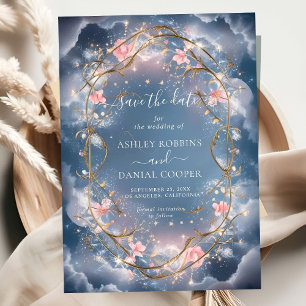 Invitación Amor en el aire Sparkly Floral Salven la fecha
