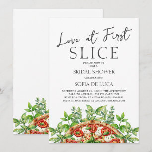 Invitación Amor En First Slice Pizza Ducha Italiana Bridal
