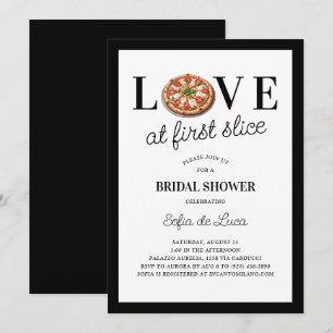 Invitación Amor En First Slice Pizza Ducha Italiana Bridal