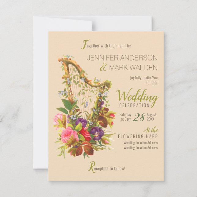 Invitación Amor en flor Boda de flores CC0318 (Anverso)