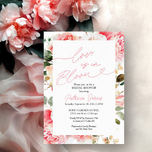 Invitación Amor en Flor Bridal Shower Rosado Floral