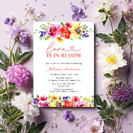 Invitación Amor en flor brillante ducha de novia floral