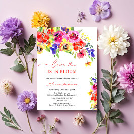 Invitación Amor en flor colorida ducha de novia floral