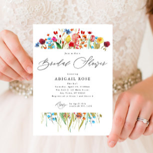 Invitación Amor en flor de flores silvestres en flor de sangr