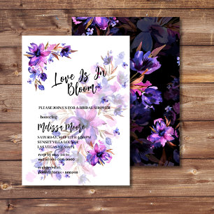 Invitación Amor En Flor De Lavanda Púrpura Vibrante En Bloom