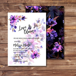 Invitación Amor En Flor De Lavanda Púrpura Vibrante En Bloom