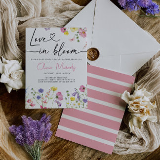 Invitación Amor en flor de novias en flor