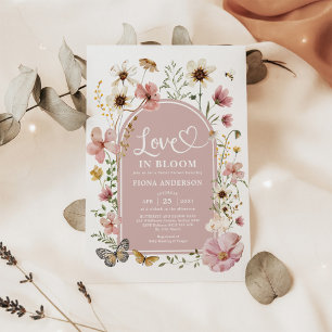 Invitación Amor en Flor de Rosa Polvorienta Bridal Shower