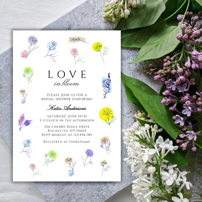Invitación Amor en Flor Delicadas Flores Despedida de Soltera (Subido por el creador)