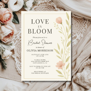 Invitación Amor en Flor Elegante Floral Primavera