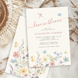 Invitación Amor en flor flores silvestres ducha de novias