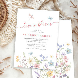 Invitación Amor en flor flores silvestres ducha de novias