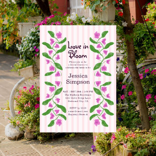 Invitación Amor en Flor Jardín Rosa Floral Despedida de Solte