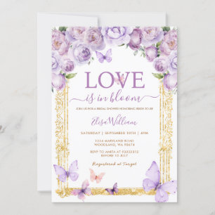 Invitación Amor en flor mariposa floral ducha de novias