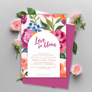 Invitación Amor en flor Negrita floral Colorful bridal ducha