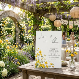 Invitación Amor en Flor Novia Flores Amarillas Regadera