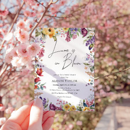 Invitación Amor en Flor Novia Primavera Baño 