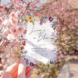Invitación Amor en Flor Novia Primavera Baño 