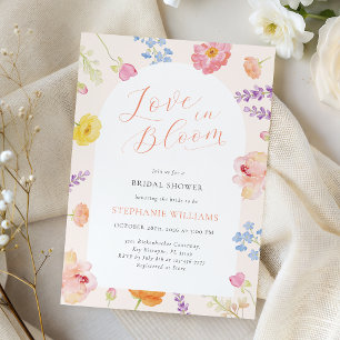 Invitación Amor en Flor Pastel Despedida de Soltera Floral