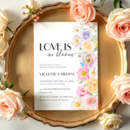 Invitación Amor en flor primavera floreciente ducha de novia