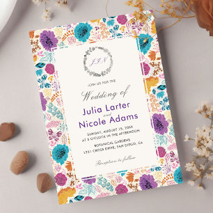 Invitación Amor en Flor Romántico Rosa Púrpura Boda