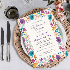Invitación Amor en Flor Romántico Rosa Púrpura Boda